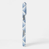 Abstracte geometrische, blauwe en off white 2 iPho iPhone Hoesje (Rechterkant)