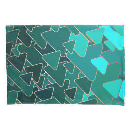Abstracte geometrische Blauwgroen driehoek Kussensloop