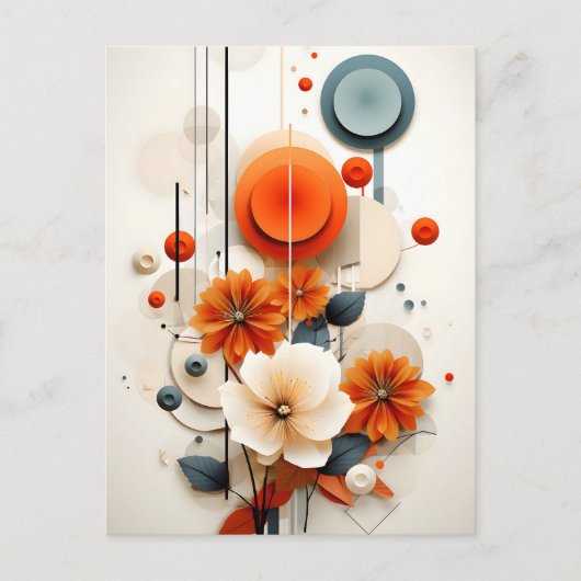 Abstracte Geometrische Bloem Briefkaart (Voorkant)
