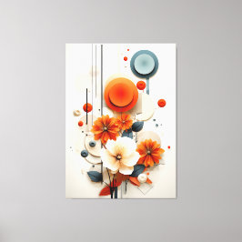 Abstracte Geometrische Bloem Canvas Afdruk