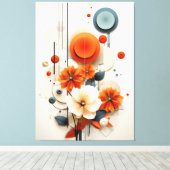 Abstracte Geometrische Bloem Canvas Afdruk (Insitu (Houten vloer))