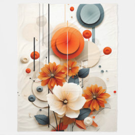 Abstracte geometrische bloem fleece deken