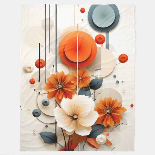 Abstracte geometrische bloem fleece deken (Voorkant)