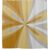 Abstracte geometrische bloemenkunst goud, grijsach douchegordijn (Voorkant)