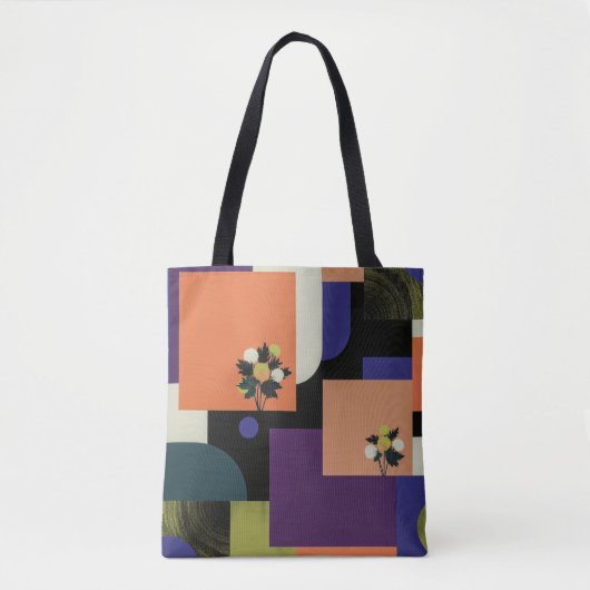 Abstracte geometrische bloemkunst tas (Voorkant)