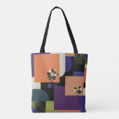 Abstracte geometrische bloemkunst tas (Achterkant)