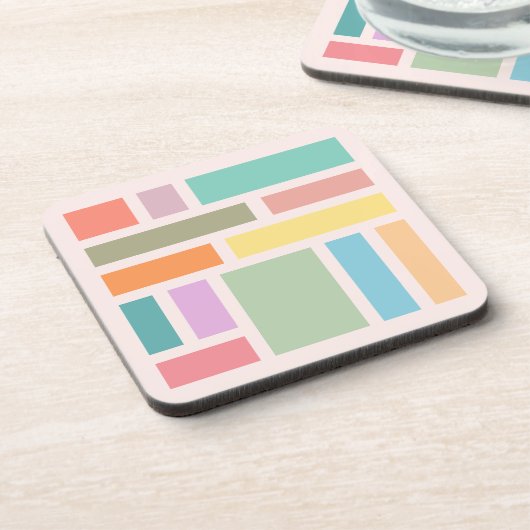 Abstracte geometrische blokken bier onderzetter (Linkerzijde)