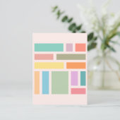 Abstracte geometrische blokken briefkaart (Staand voorkant)