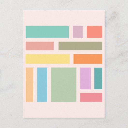 Abstracte geometrische blokken briefkaart (Voorkant)