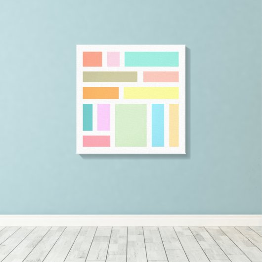 Abstracte geometrische blokken canvas afdruk (Insitu (Houten vloer))