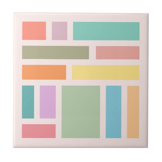 Abstracte geometrische blokken tegeltje (Voorkant)