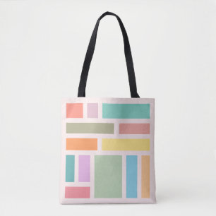 Abstracte geometrische blokken tote bag