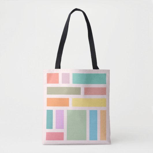 Abstracte geometrische blokken tote bag (Voorkant)