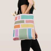 Abstracte geometrische blokken tote bag (Dichtbij)