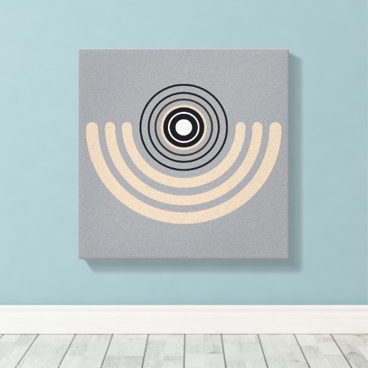 Abstracte geometrische bogen canvas afdruk (Insitu (Houten vloer))