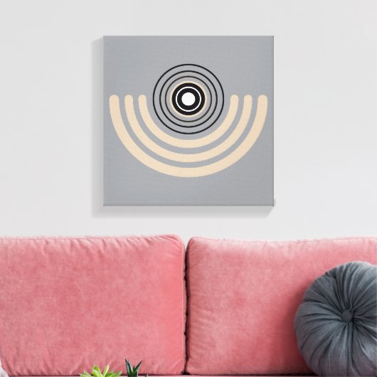 Abstracte geometrische bogen canvas afdruk (Insitu (Woonkamer))