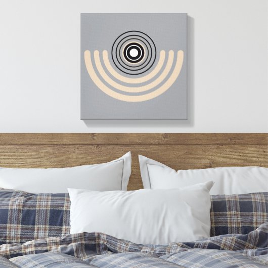 Abstracte geometrische bogen canvas afdruk (Insitu (Slaapkamer))