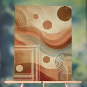 Abstracte geometrische Boho Art Print Acryl Bord (Neutraal)