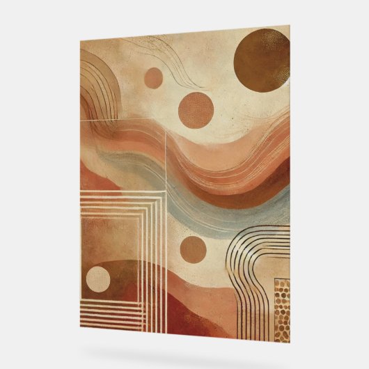Abstracte geometrische Boho Art Print Acryl Bord (Hoek)