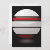Abstracte geometrische bol rood wit zwart kaart (Voorkant)