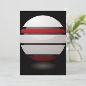 Abstracte geometrische bol rood wit zwart kaart (Staand voorkant)