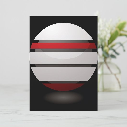 Abstracte geometrische bol rood wit zwart kaart
