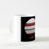 Abstracte geometrische bol rood wit zwart koffiemok (Voorkant links)