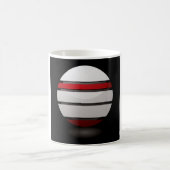 Abstracte geometrische bol rood wit zwart koffiemok (Center)