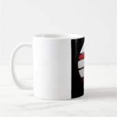 Abstracte geometrische bol rood wit zwart koffiemok (Links)