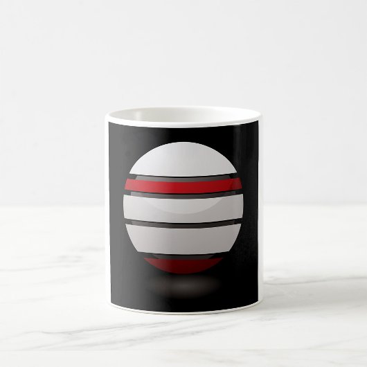 Abstracte geometrische bol rood wit zwart koffiemok