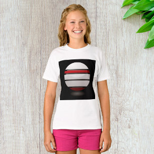 Abstracte geometrische bol rood wit zwart t-shirt