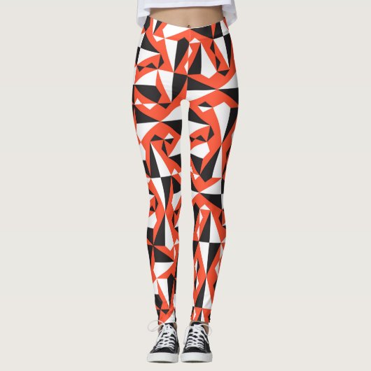 Abstracte geometrische borstel: patroon leggings (Voorkant)