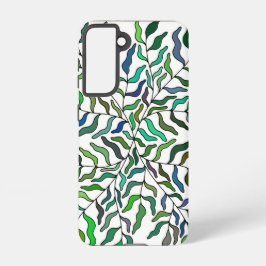 Abstracte geometrische botanische stengelbladgroen samsung galaxy hoesje