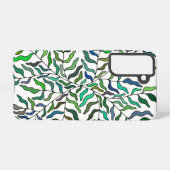 Abstracte geometrische botanische stengelbladgroen samsung galaxy hoesje (Achterkant horizontaal)