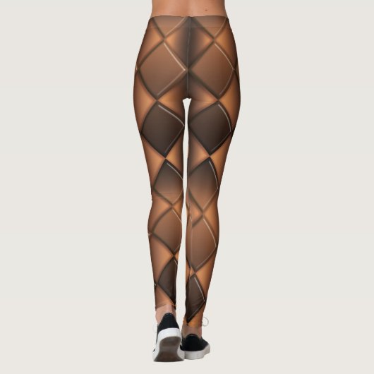 Abstracte geometrische chocoladetextuur. leggings (Achterkant)