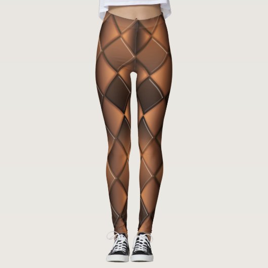 Abstracte geometrische chocoladetextuur. leggings (Voorkant)