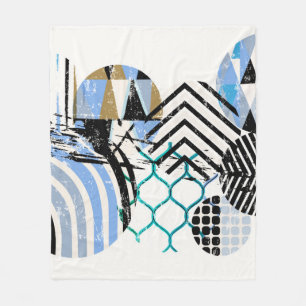 abstracte geometrische cirkelachtergrond, met grun fleece deken