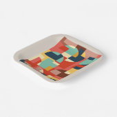 Abstracte geometrische cirkelachtergrond papieren bordje (Gebogen)