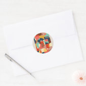Abstracte geometrische cirkelachtergrond ronde sticker (Envelop)