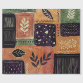 Abstracte geometrische cirkels en bladeren | cadeaupapier (Vlak)