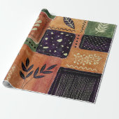 Abstracte geometrische cirkels en bladeren | cadeaupapier (Uitgerold)