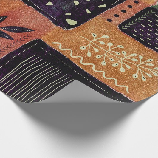 Abstracte geometrische cirkels en bladeren | cadeaupapier (Hoek)