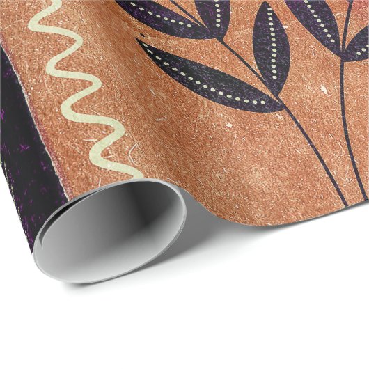 Abstracte geometrische cirkels en bladeren | cadeaupapier (Rol Hoek)