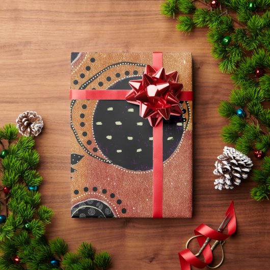 Abstracte geometrische cirkels en bladeren | cadeaupapier (Feestdagen Geschenken)