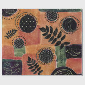 Abstracte geometrische cirkels en bladeren | cadeaupapier (Vlak)