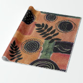 Abstracte geometrische cirkels en bladeren | cadeaupapier (Uitgerold)