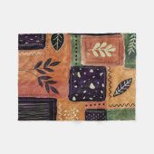 Abstracte geometrische cirkels en bladeren | fleece deken (Voorkant (Horizontaal))