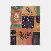 Abstracte geometrische cirkels en bladeren | fleece deken (Voorkant)