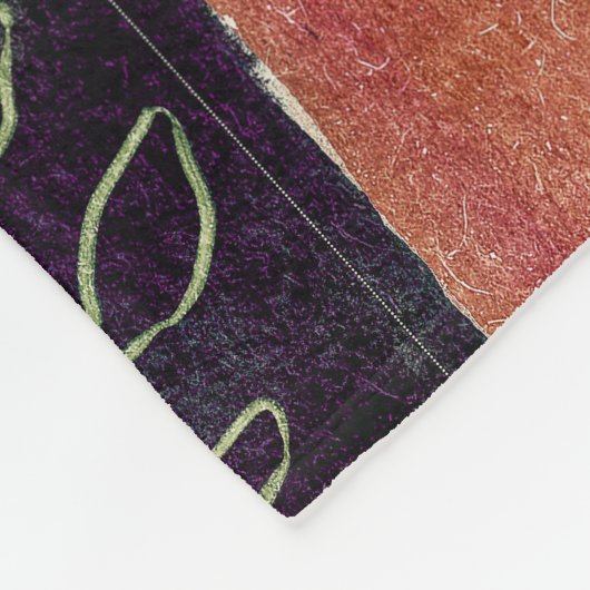 Abstracte geometrische cirkels en bladeren | fleece deken (Hoek)