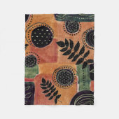 Abstracte geometrische cirkels en bladeren | fleece deken (Voorkant)